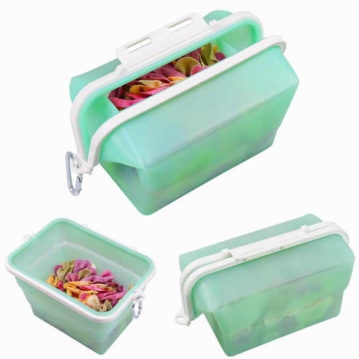 2 Pcs Pink Collapsible Silicone Food Storage Container - Microwave & Freezer Safe Lunch Box — image 5