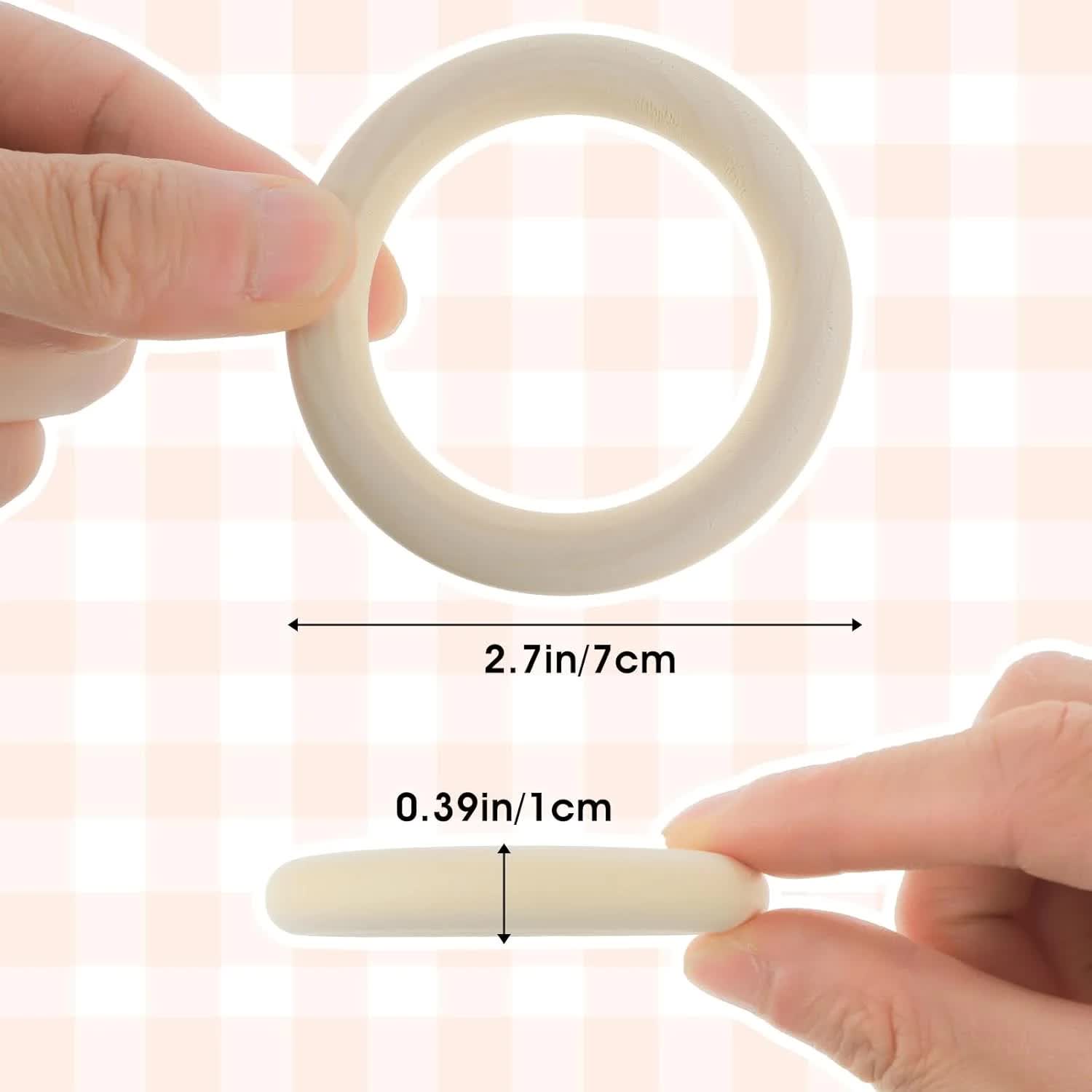 10 Pcs Unfinished Natural Wooden Rings for Crafts 70mm/3 Inch Wooden Rings Macrame Wooden Rings Without Paint for Crafts DIY Pendant Connectors Jewelry Making โ image 2