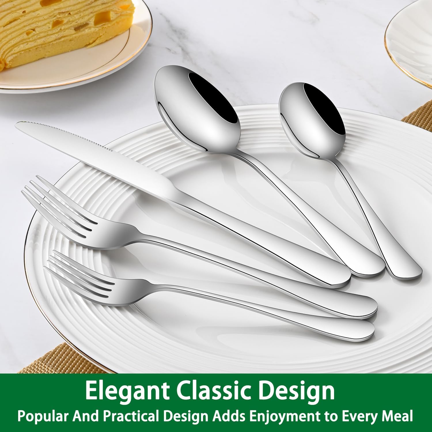 Dinner Spoon Set,8-Piece 7.3 Inch Soup Spoons,Premium Food Grade Stainless Steel Table Spoon,Durable Metal Tablespoon,Dishwasher Safe Silverware Spoons — image 5