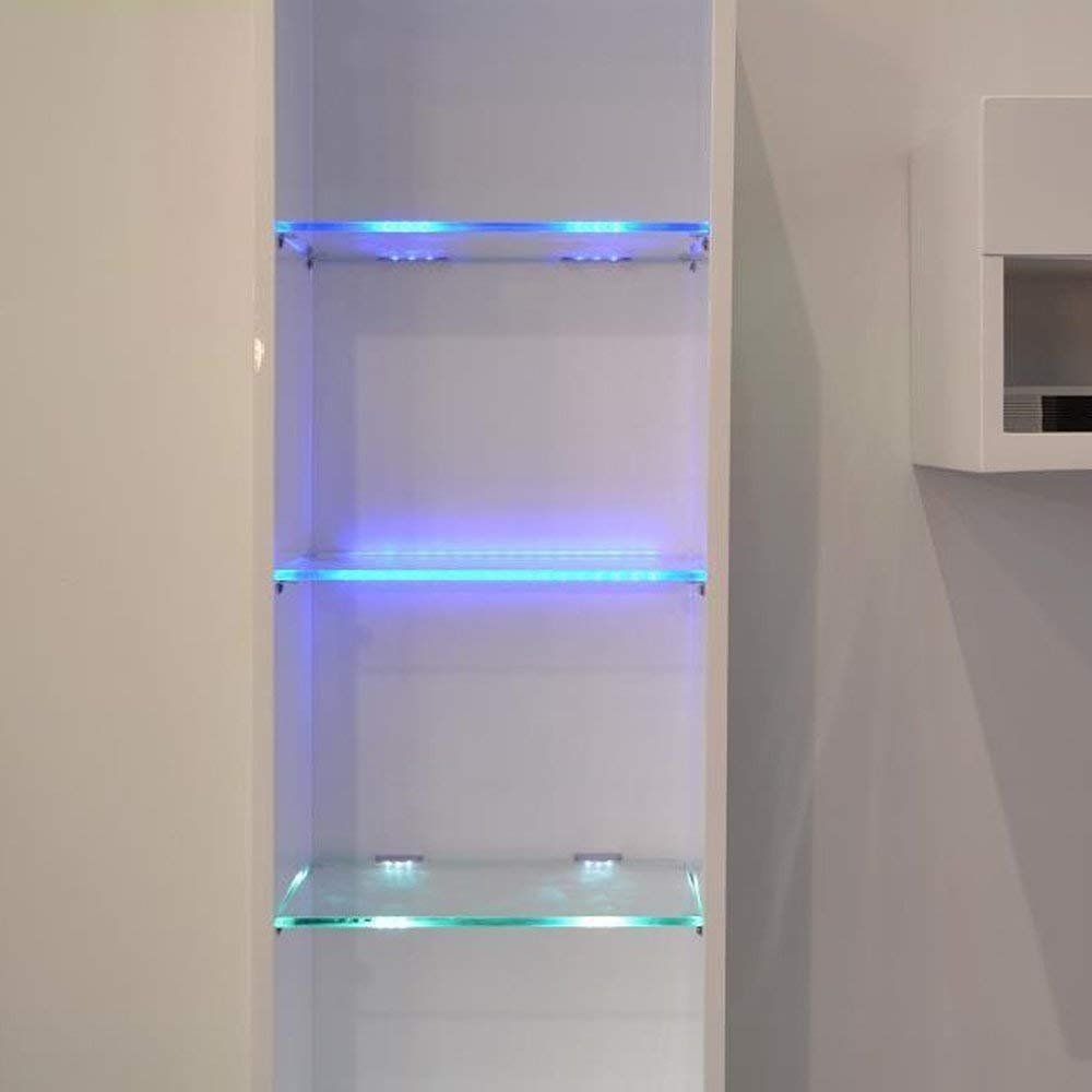 LED Under Cabinet Night Lights Kit for Glass Edge Shelf Back Side Lighting Using Flexible Cable and Clip with RF Remote(6 Lights RGB) — image 6