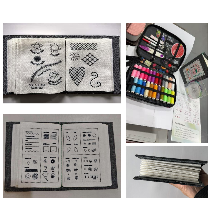 DIY Embroidery Stitch Book B Version, Linen Needlework Practice Book with 10 Fabric Pages, 19 Hand Embroidery Stitches Sampler, Hand Sewing Learning Kit for — image 5