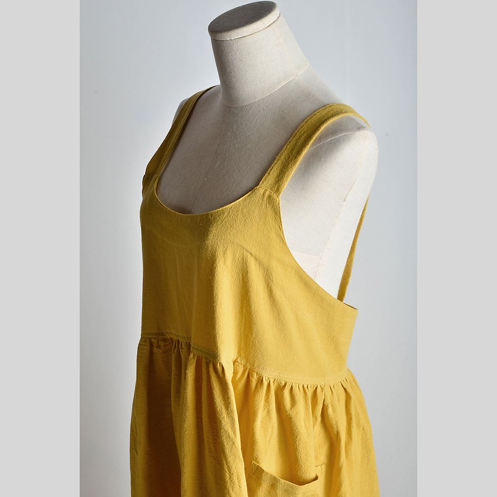 Women Kitchen Cooking Apron with 2 Front Pockets Cotton Linen Apron Coffee Shops Flower Shops Work Cleaning Aprons — image 6