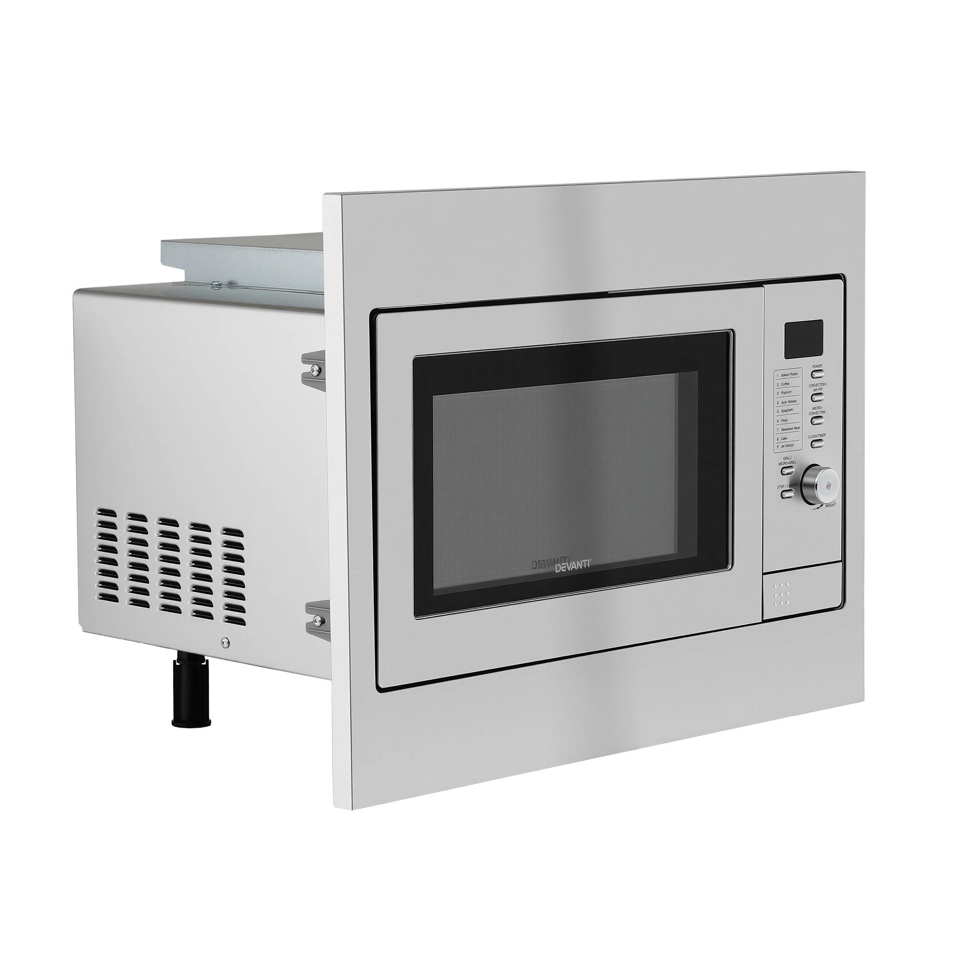 Devanti Built In Microwave Oven 30L Grill Air Fry Convection Silver — image 3