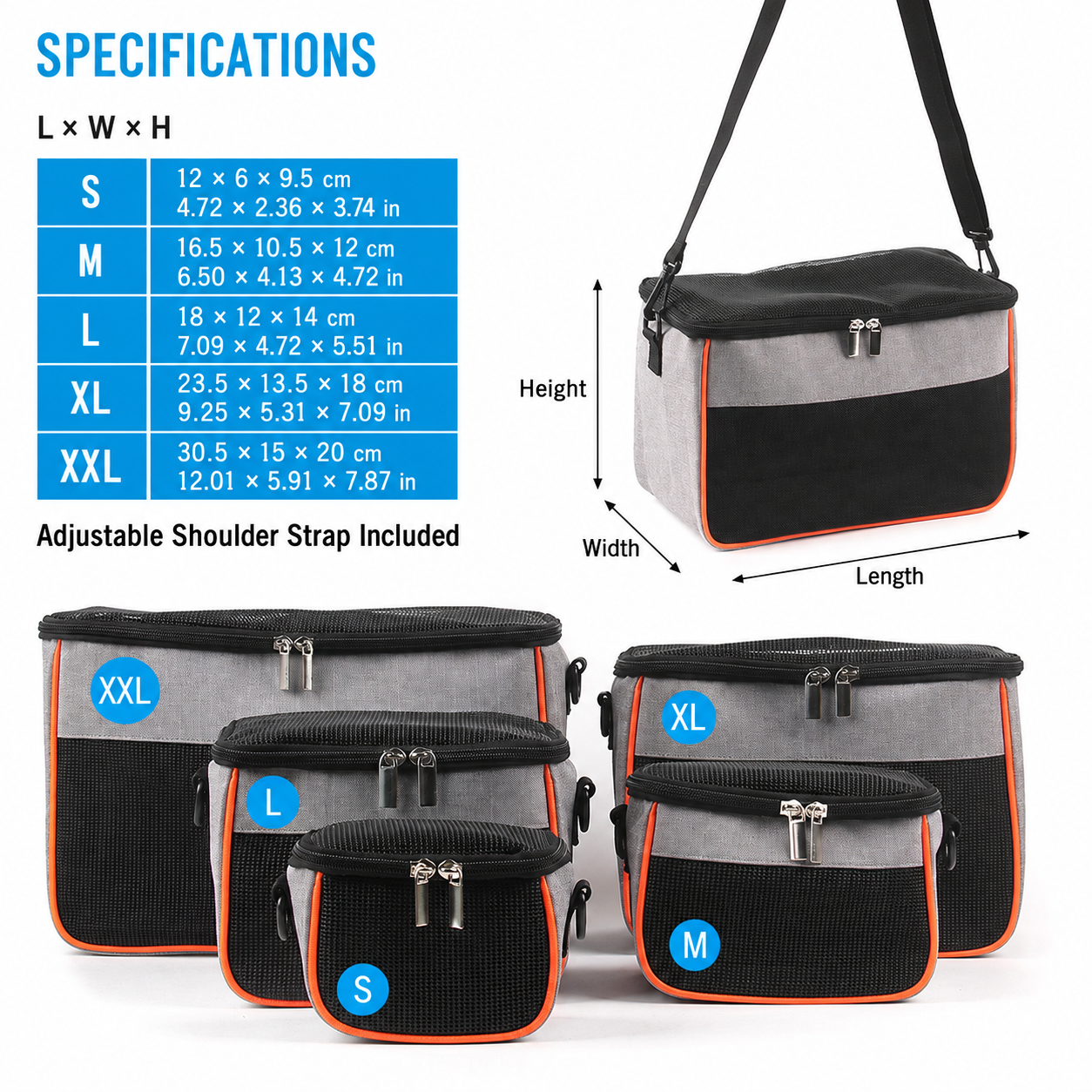Compact Pet Carrier Sling Bag for Small Animals – Breathable Oxford Mesh Travel Tote with Adjustable Shoulder Strap, Ideal for Hamsters, Squirrels, Hedgehogs — image 3