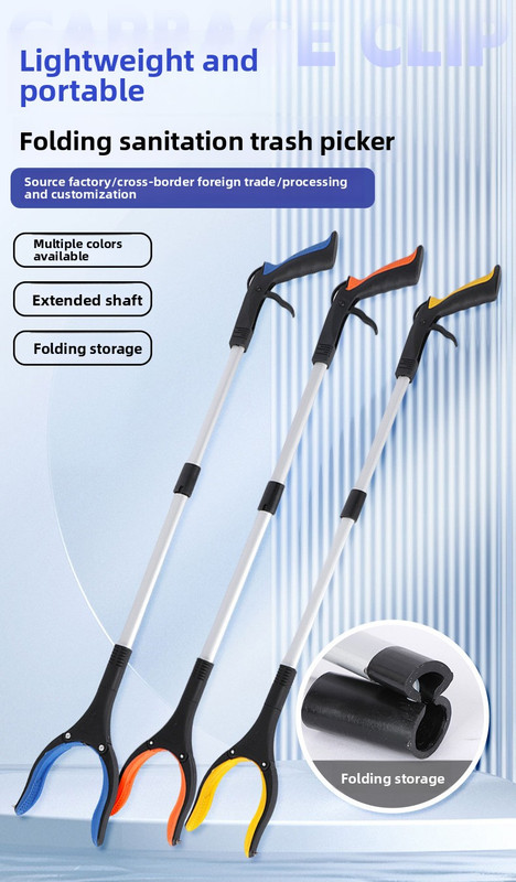 Green and Black Handle Foldable Grabber Reacher Tool - 83cm Aluminium Litter Picker with Magnetic Tip - Lightweight Mobility Aid for Garden & Home — image 4