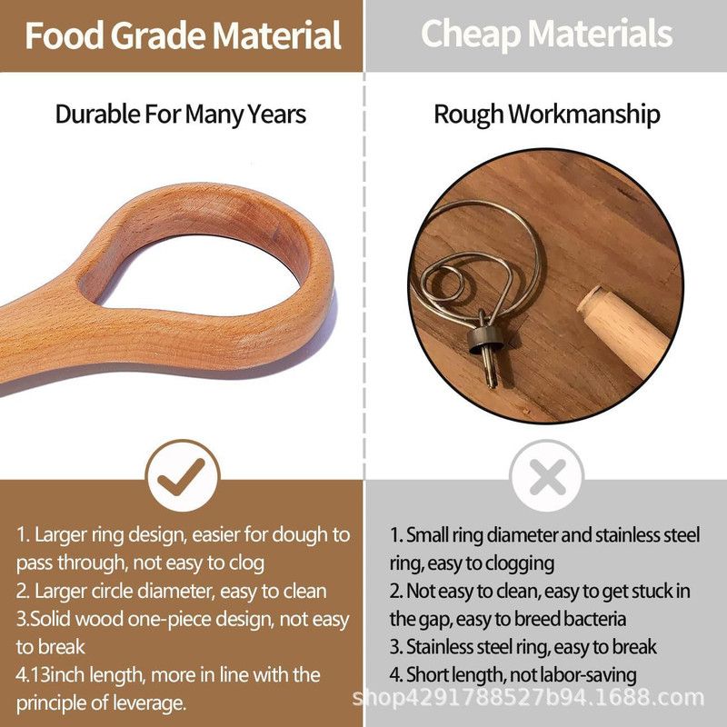 Wooden Dough Mixer – Bread Mixing Stick — image 3