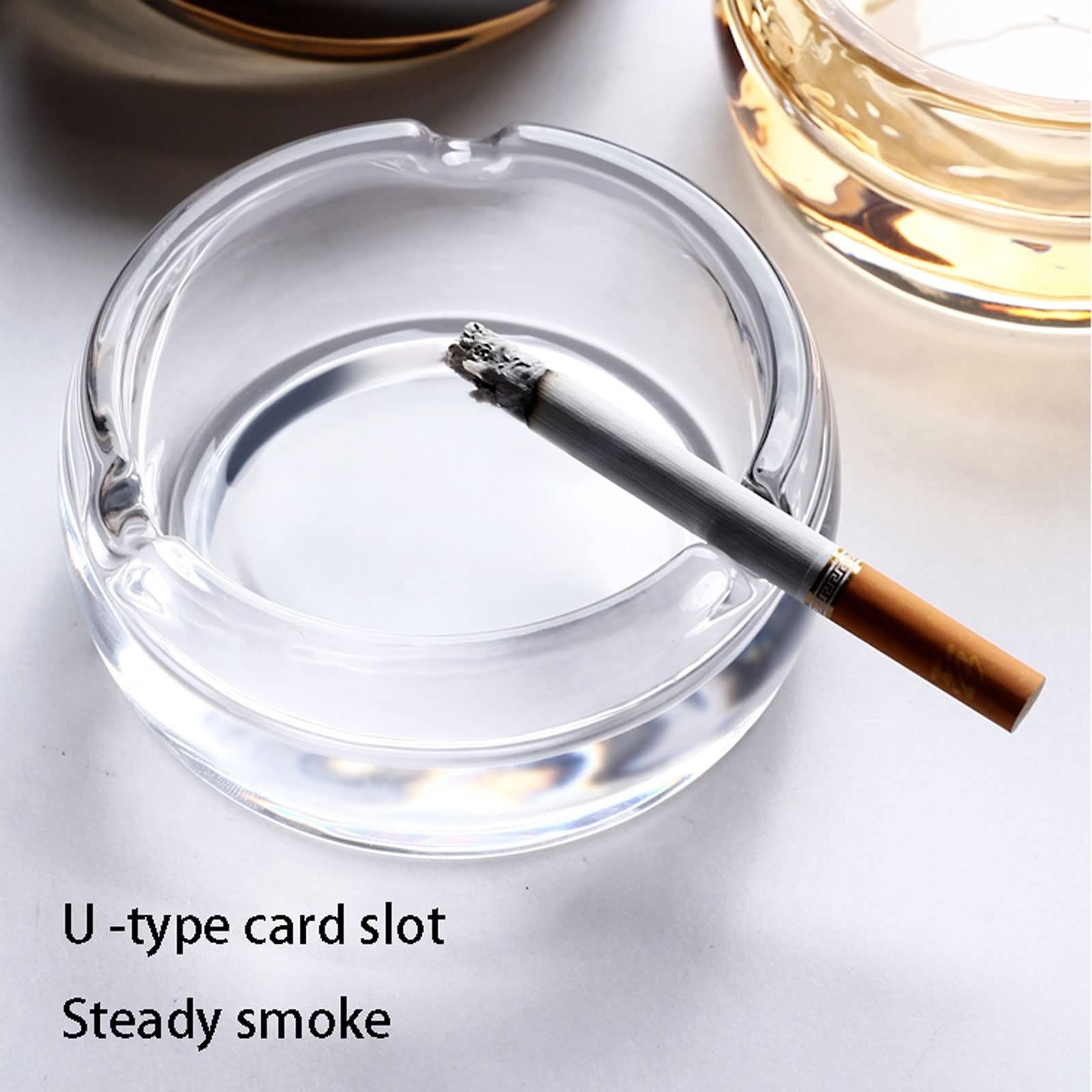 Glass Ashtrays for Cigarettes, Portable Decorative Modern Ashtray for Home Office Indoor Outdoor Patio Use, Pack of 2 — image 4
