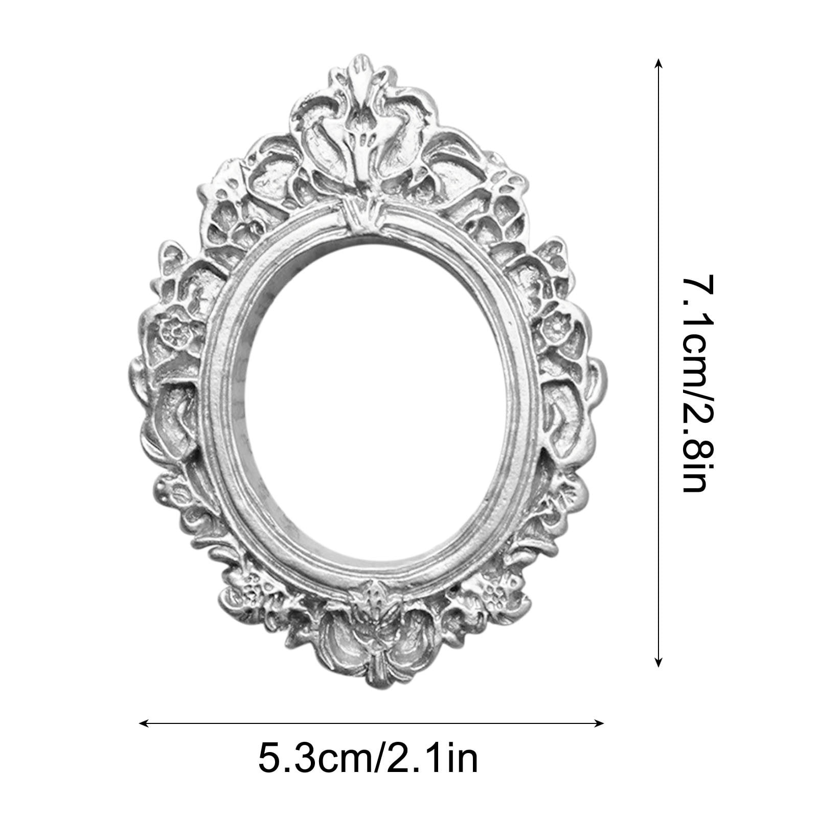 Vintage Picture Frames Tiny Picture Frames Antique Photo Frame Mini Vintage Frame Ornate Resin Oval Frame Table Top Display Frame Home Wedding Decor 2.8ร2.1 in โ image 3