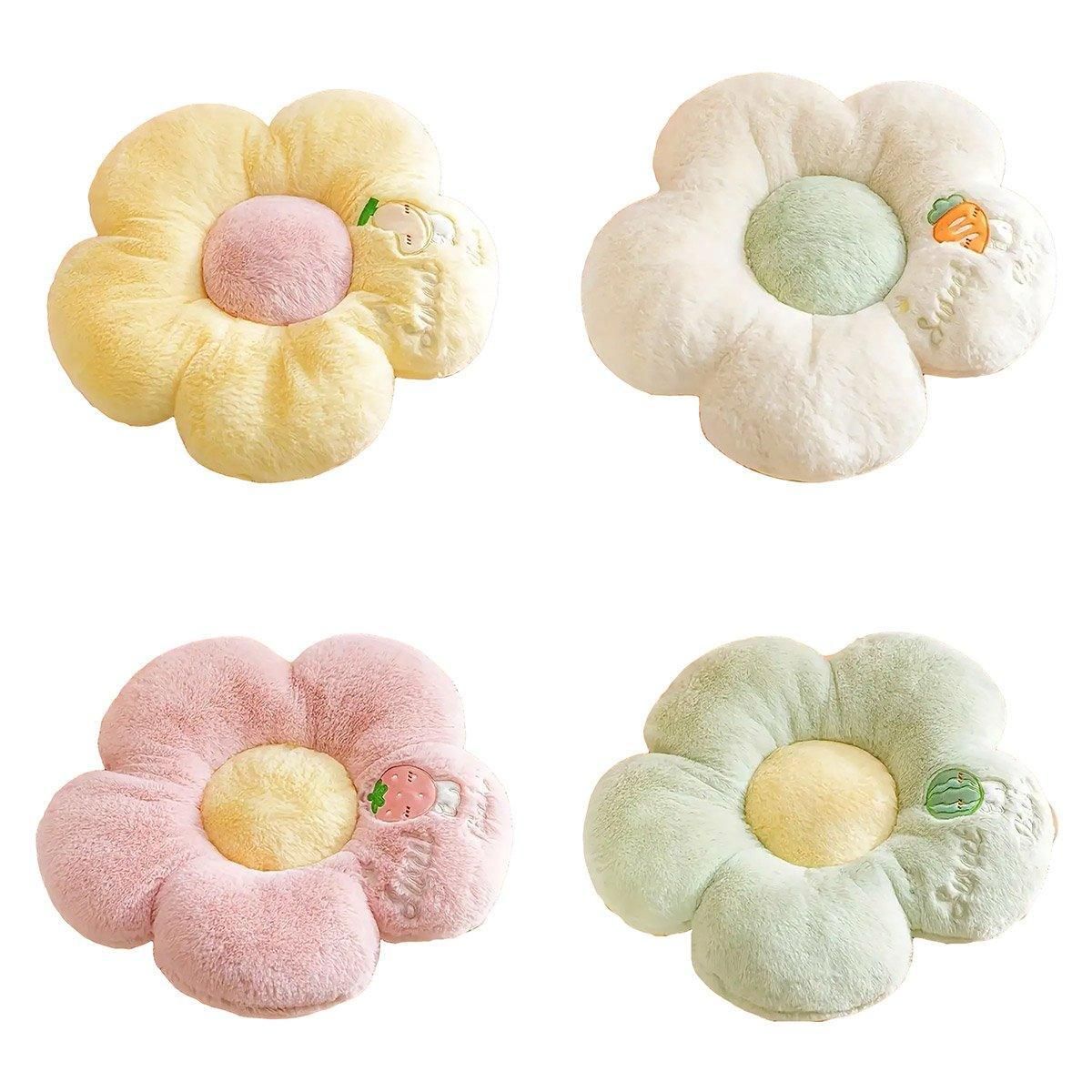 Cute Sunflower Floor Cushion Soft Chair Pad Summer Office Student Seat Pillow - Pink — image 3