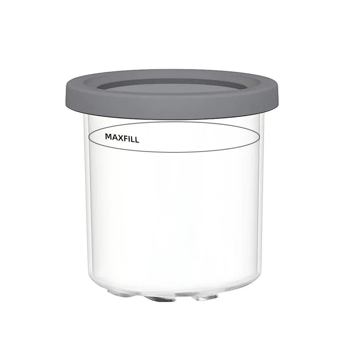 1 or 2 Pieces Ice Cream Tin Container Storage Box for Ice Cream Making Home - Grey