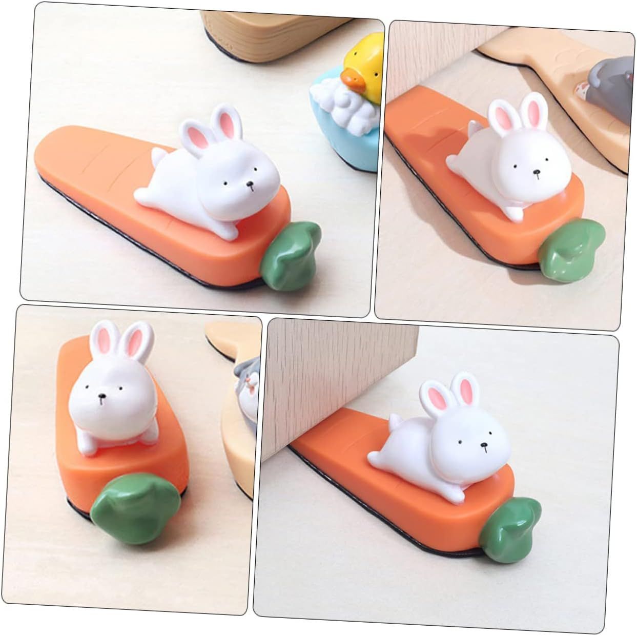 2pcs Door Stoppers, Hedgehog Bunny Small Door Stopper, Cute Animal Rabbit Hedgehog Door Stop with Strong Friction โ image 5