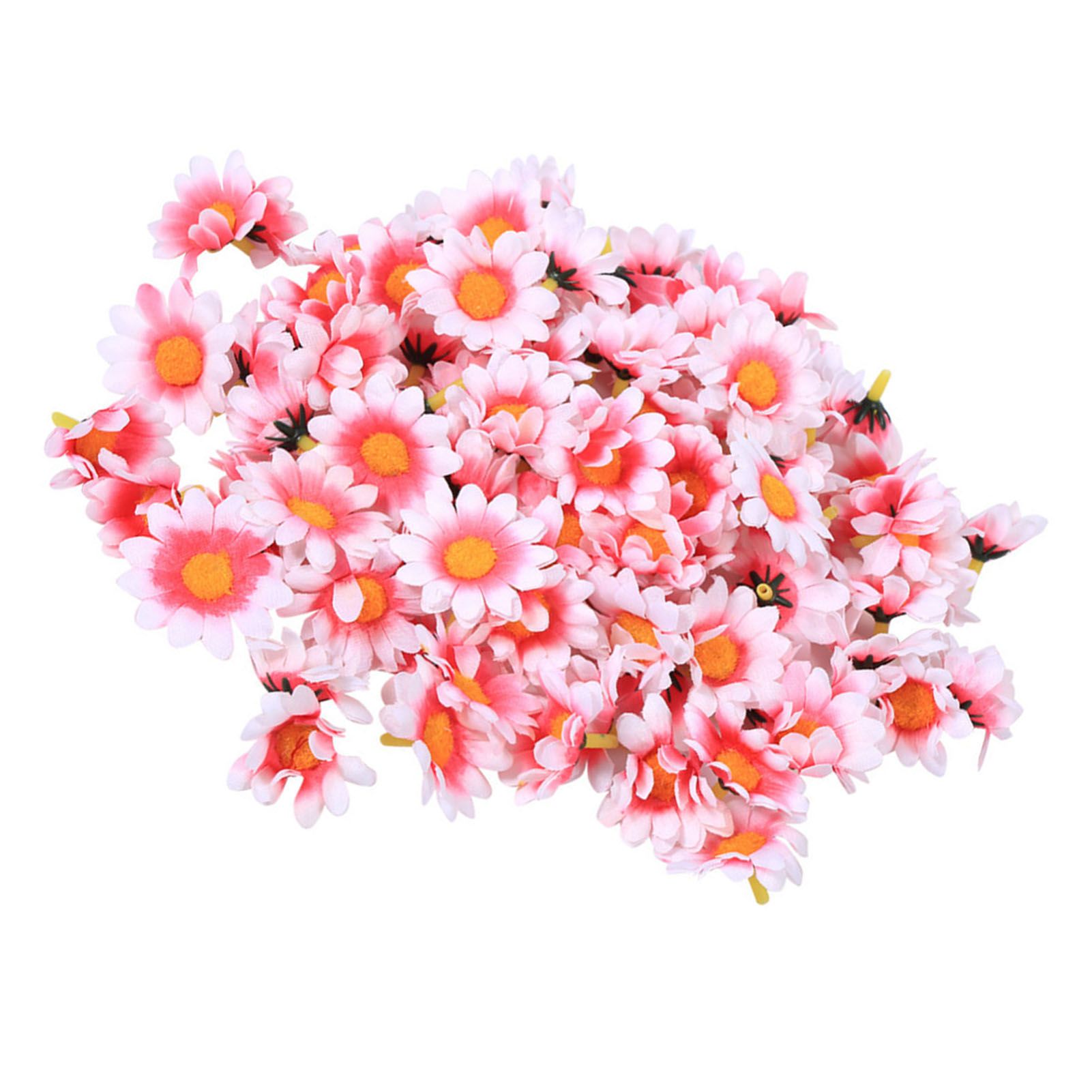 100pcs Artificial Little Daisy Lovely DIY Handcraft Silk Little Daisy for Offices Weddings Pink White — image 3