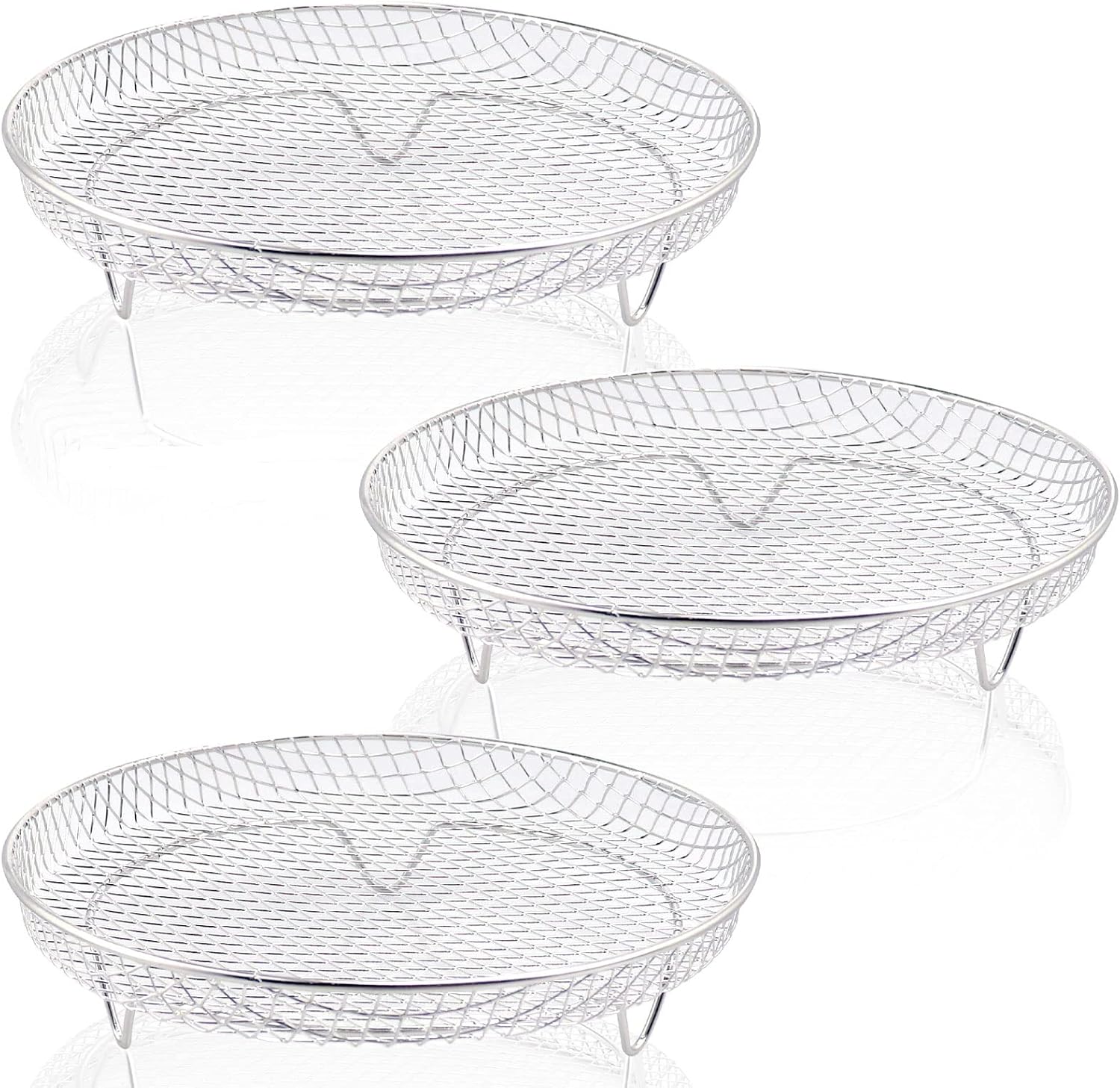 Multi-layer air fryer rack (3 round layers) - Air fryer baking pan - Air fryer grid - 304 stainless steel - Safe to use in air fryers, steam ovens, regular โ image 6