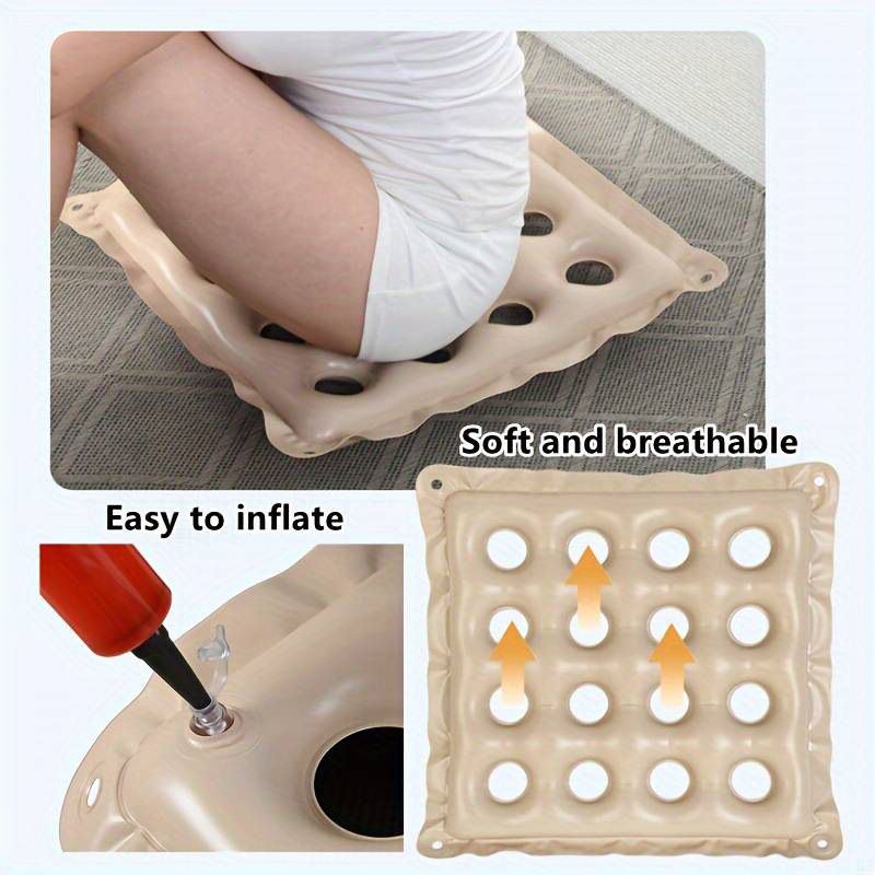 Cream Inflatable Seat Cushions for Pressure Relief, Wheelchair Air Cushion for Bed Sore, Comfortable Waffle Pads,Eco-friendly PVC Portable Breathable — image 6