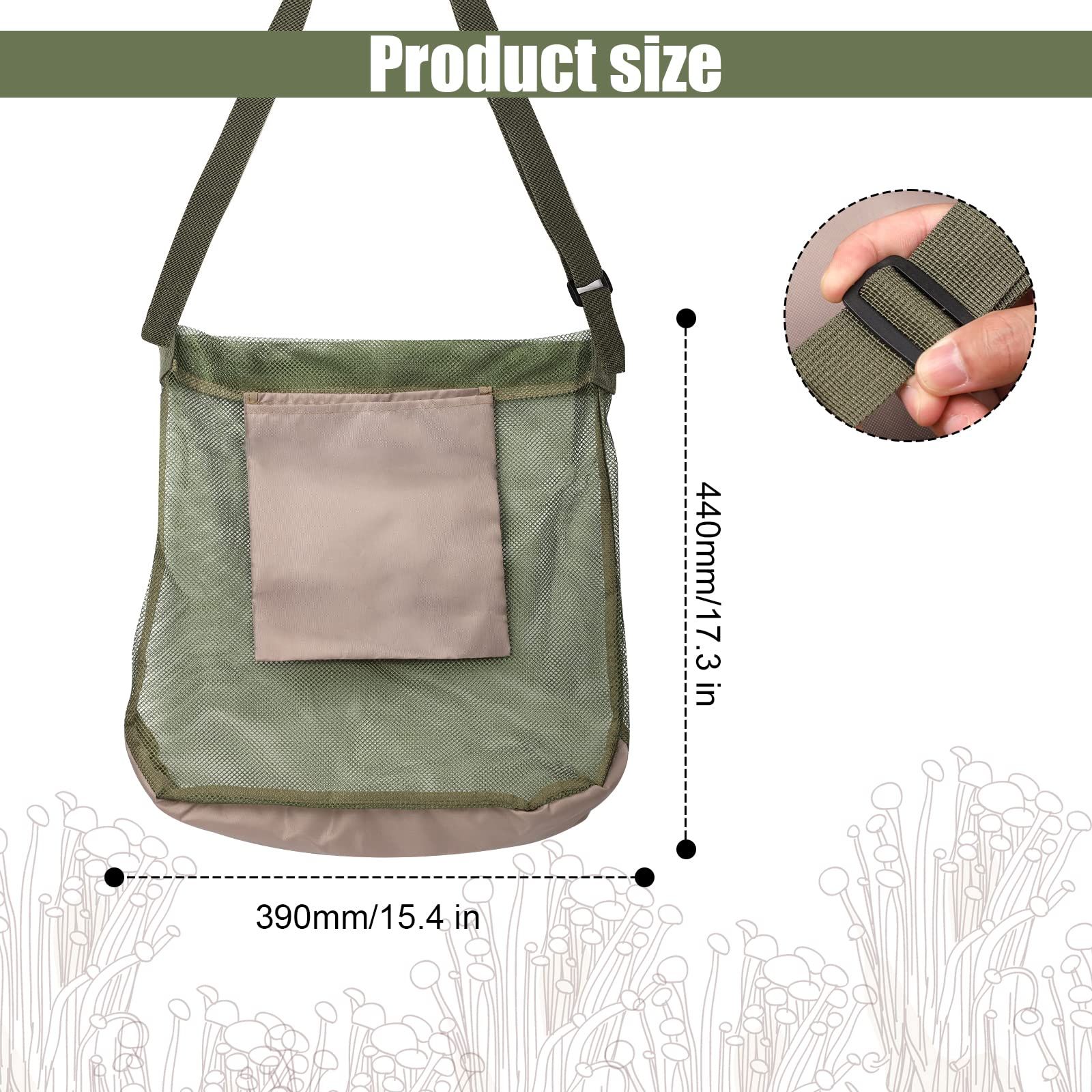 Mushroom Foraging Bag, Practical Mushroom Picking Bag Cute Mushroom Foraging Supplies Mushroom Collecting Tool (Green) — image 2
