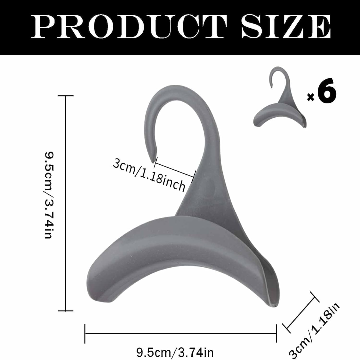 12 Pack Multi-functional Grey Clothes Hangers Space Saving Wardrobe Organisers — image 2