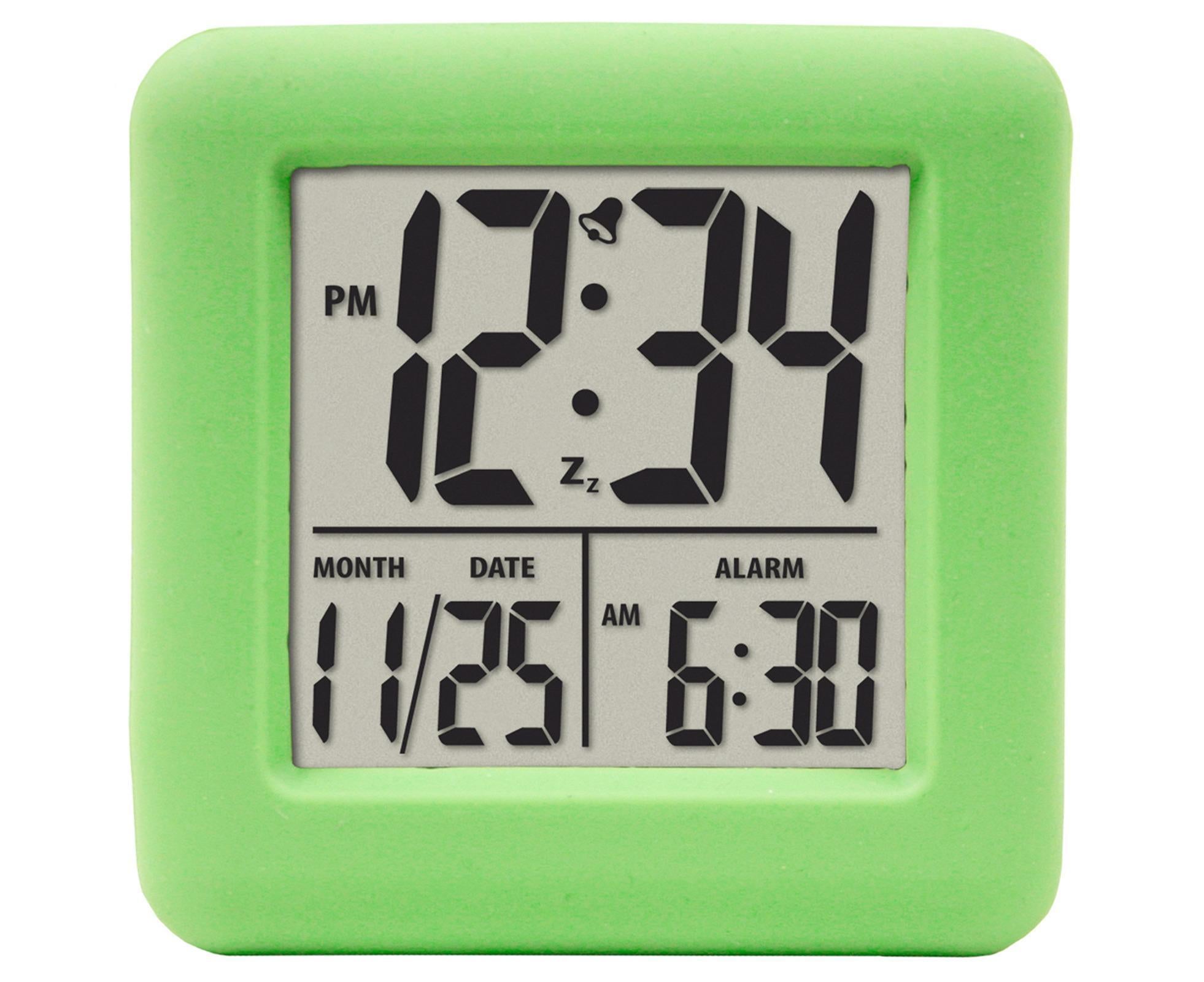 Digital Clock Shock-proof Snooze Function Silicon Cover Electrical LED Clock Household Supplies - Green — image 6