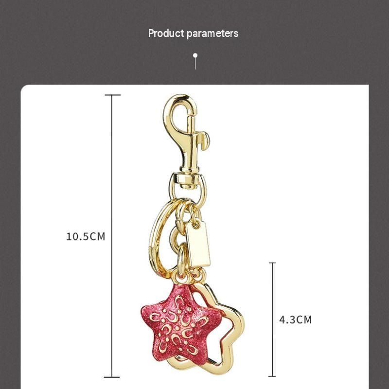 Star pattern Keychain Bag Charm Silvery(Pack of 2)- Metal Alloy Pendant with Lobster Clasp, 4.3cm Decorative Accessory for Handbags, Backpacks, and — image 4