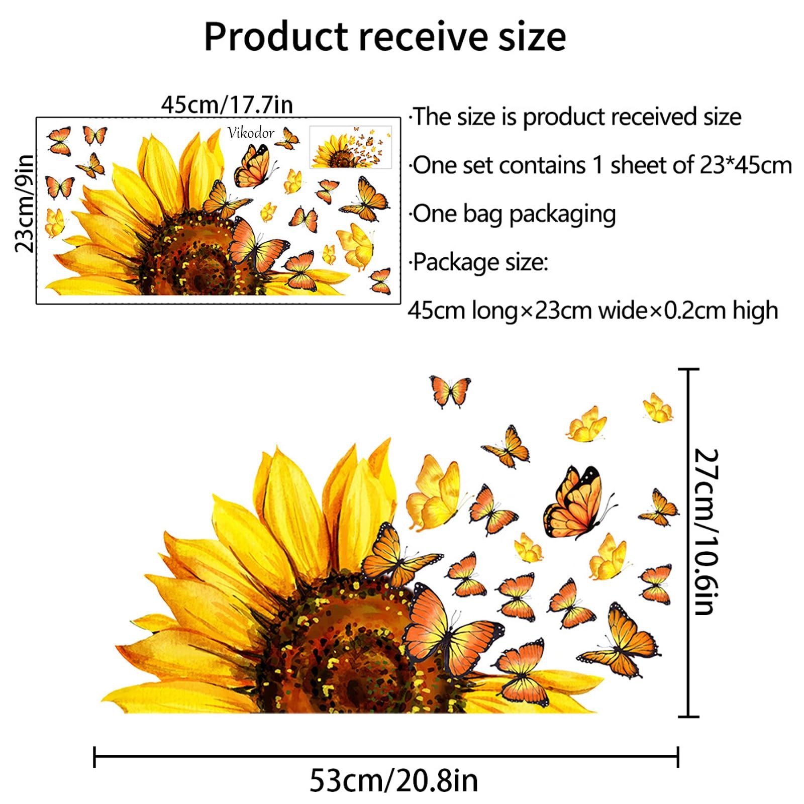 Window Clings Flower Butterfly Window Stickers DIY Gel Sunflower Window Clings Double-Sided Floral Window Decals for Glass โ image 5