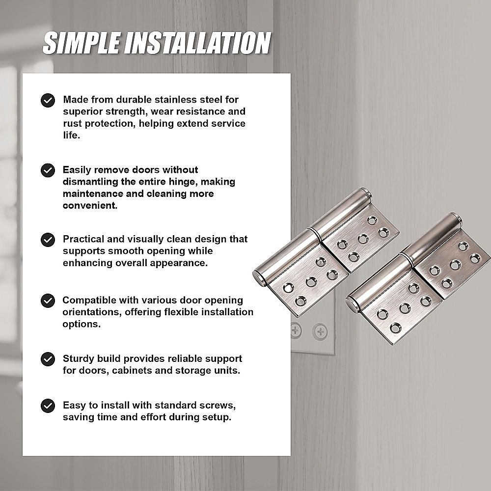 Lift Off Door Hinges Rising Butt Screen Hinge Pair โ image 5
