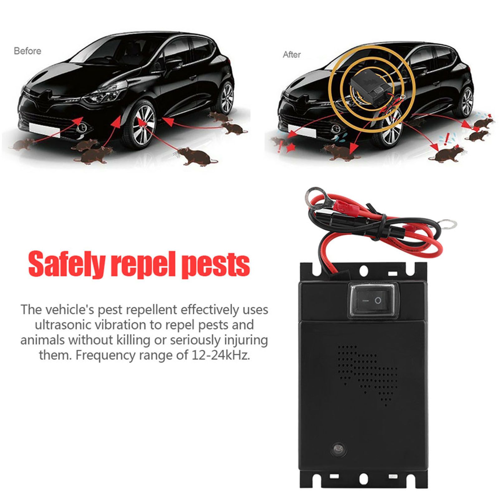 12V Car Rat Rodent Ultrasonic Repellent Vehicle Chases Rat Rodent Mice โ image 3