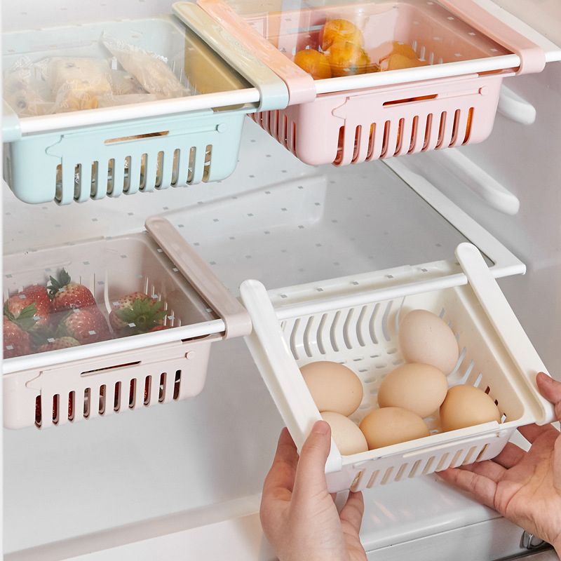 Fridge Drawer Organizer Retractable Multifunction Space Saving Refrigerator Storage Box Pink 20.5x16.4x7.6cm / 8.1x6.5x3.0in โ image 4