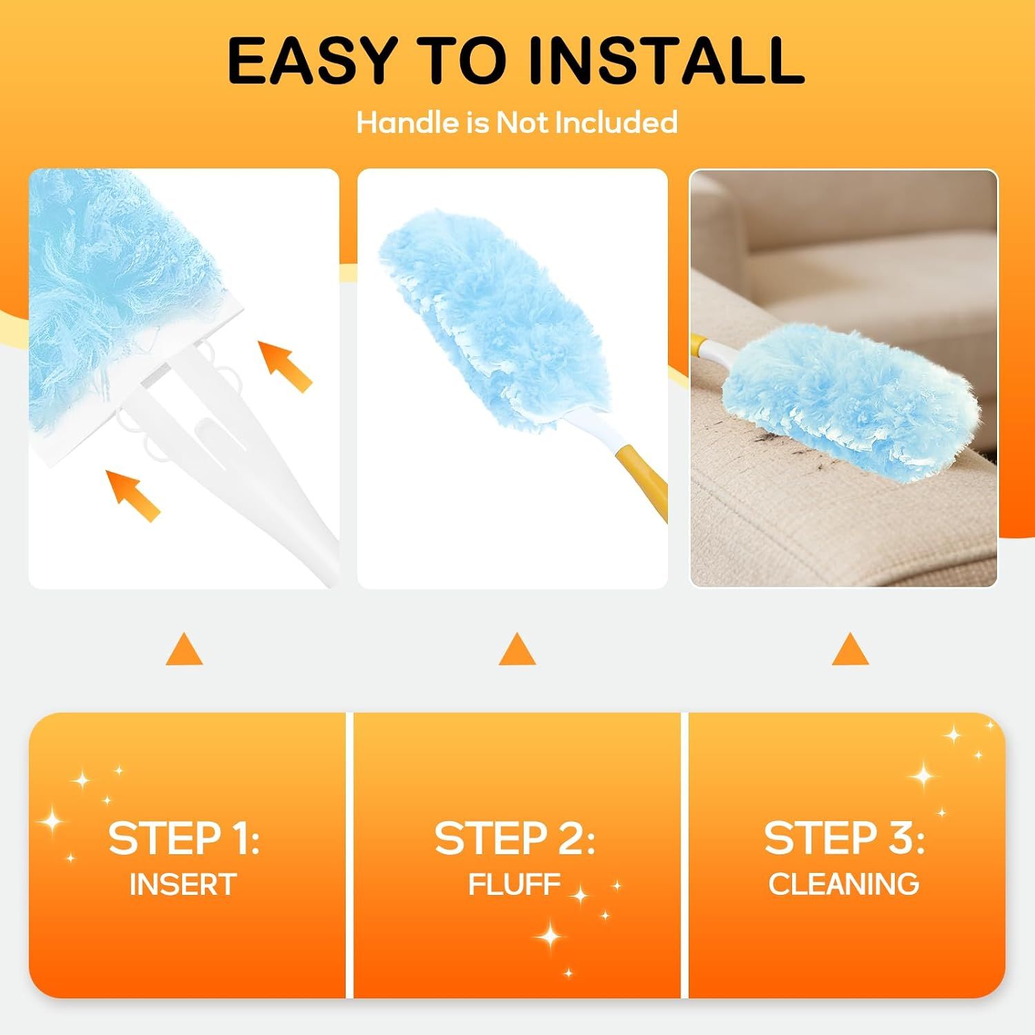 30 Pack Disposable Duster Refills Compatible with Swiffer Dusters, Multi-Surface 360-Degree Cleaning Heads for Fans, Blinds and Furniture, Blue — image 4