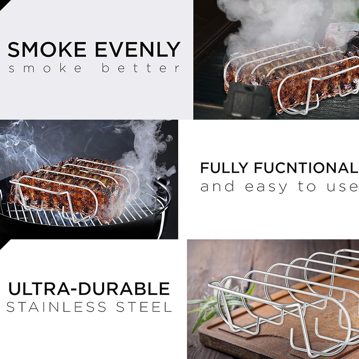 Barbecue Grill Net Outdoor BBQ Rack Cooking Basket Baking Tool Picnic Camping - Black β image 4