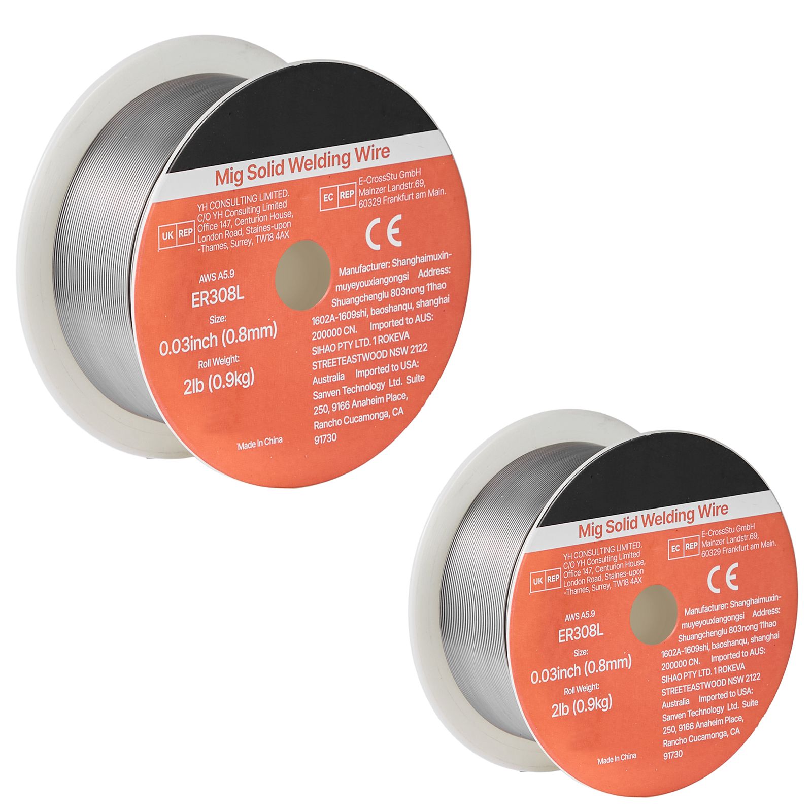 Solid MIG Welding Wire, ER308L 0.8mm 0.9kg, Low Spatter Stainless Steel Welding Wire with High Feedability for All-Position Gas Shielded Welding