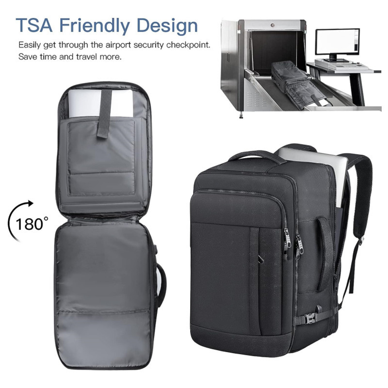 Grey Expandable 17-Inch Laptop Travel Backpack with USB Port - Durable TSA Friendly Carry-on Luggage Bag โ image 3