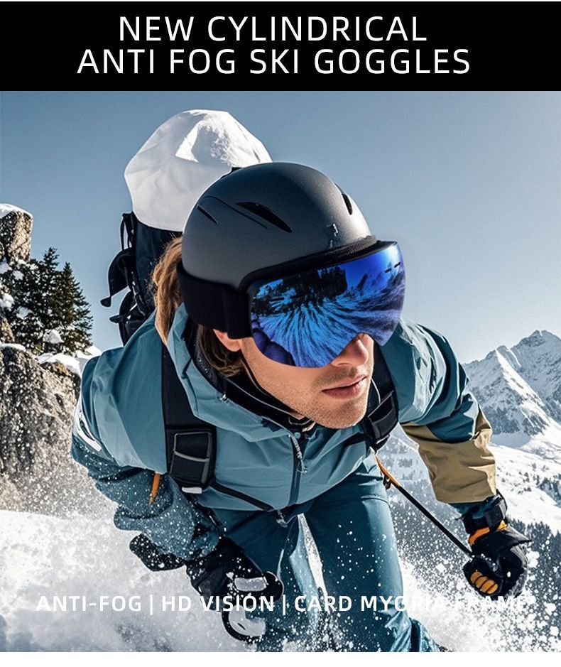 Spherical Ski Goggles, Anti-Fog UV Protective Snowboard Eyewear, Windproof Outdoor Snow Glasses For Men & Women, Pink Strap Grey Lens, Lovely Winter ā image 2