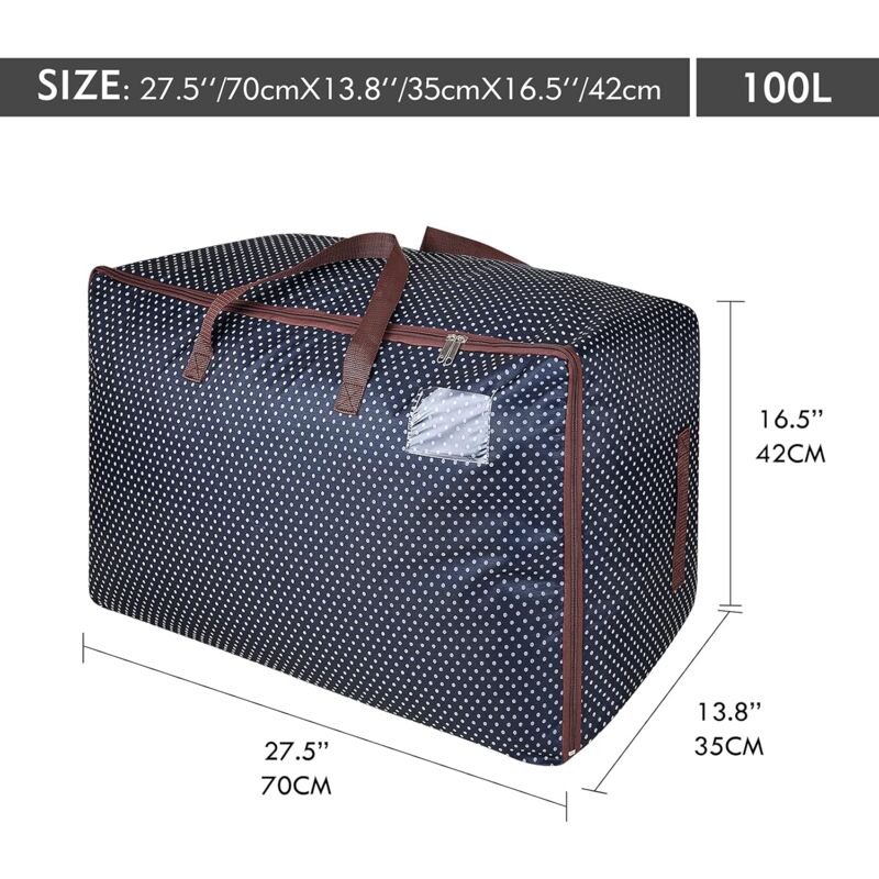100L Garment Bags, Thick Oversized Organizer Storage Bag, Travel Bag (Blue) — image 2