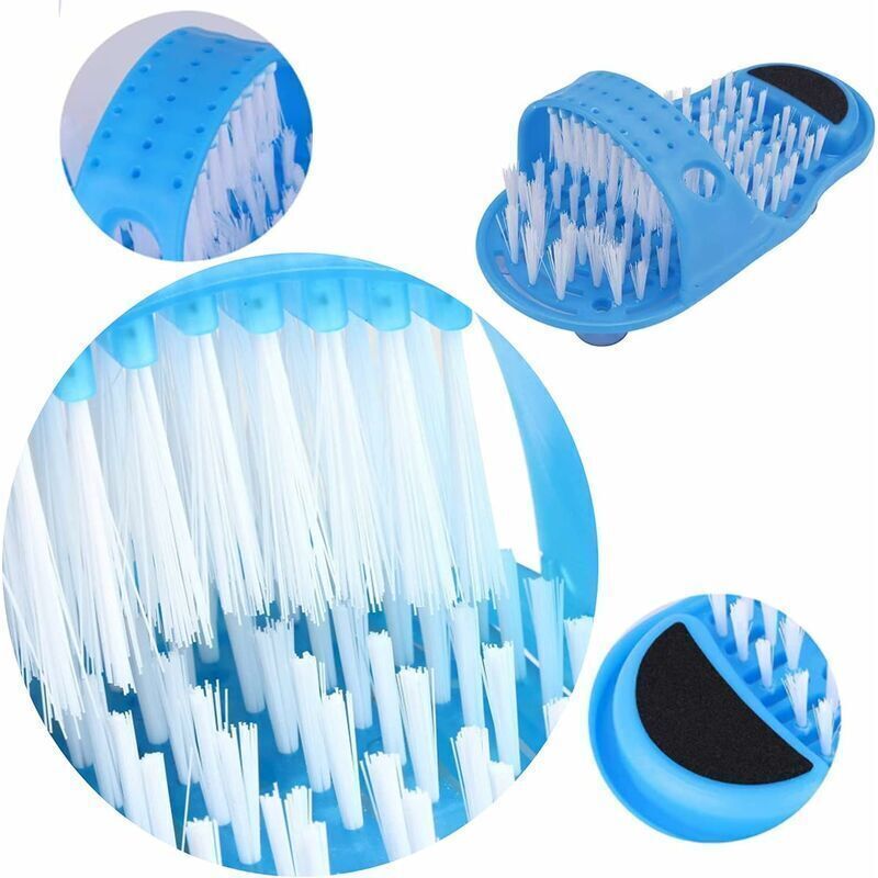 2 Pcs Shower Foot Scrubber, Day and Shower Foot Brush Bathroom Foot Massager Slippers Cleaner with Non-Slip Suction Cups for Shower SPA Massage โ image 3