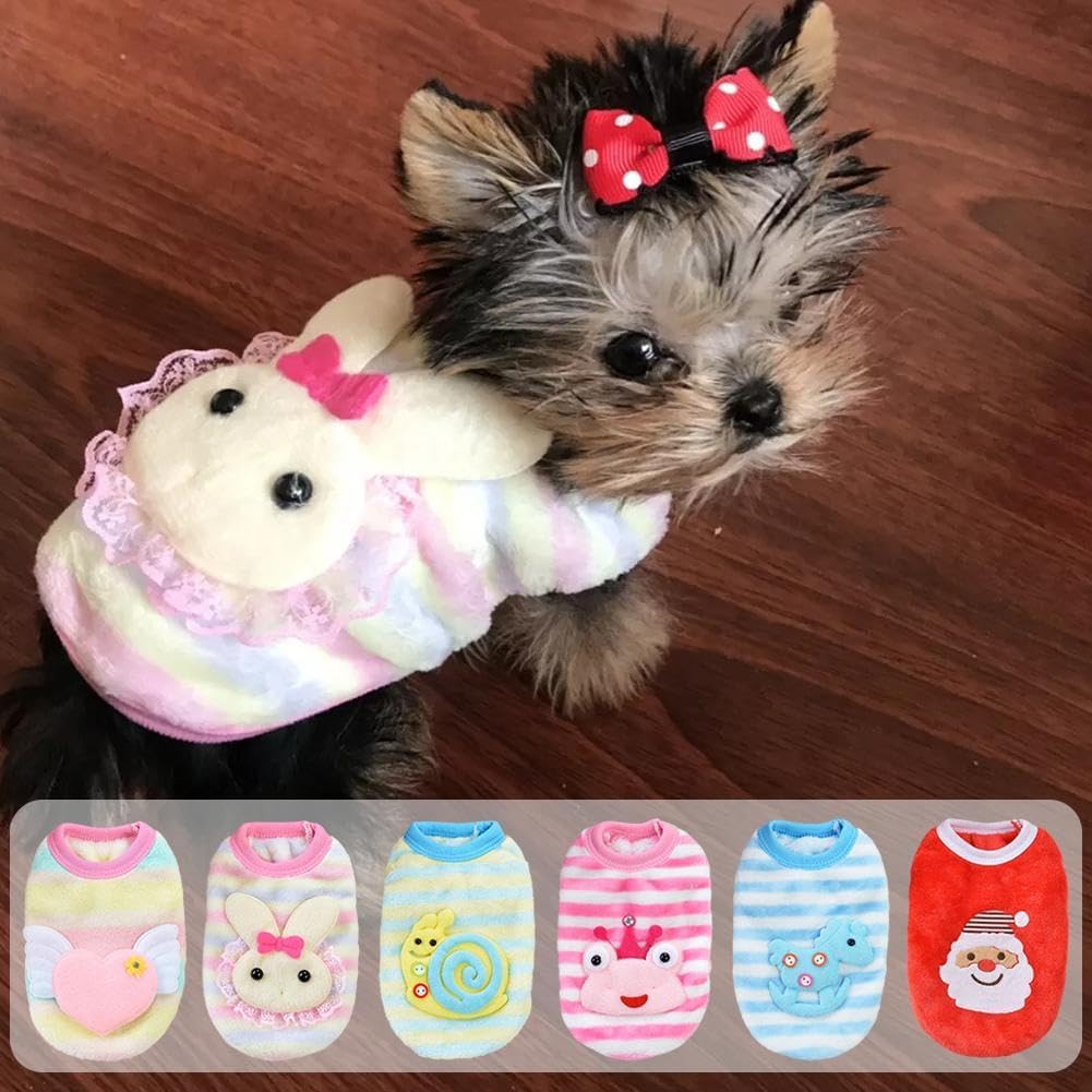 Dog Sweaters for Small Dogs Girl,Warm Soft Fleece Extra Small Dog Sweaters,Teacup Dog Clothes,Cute Sweater Pet Clothes for Kitten, Rabbits, Guinea Pig (C XXXS) — image 2