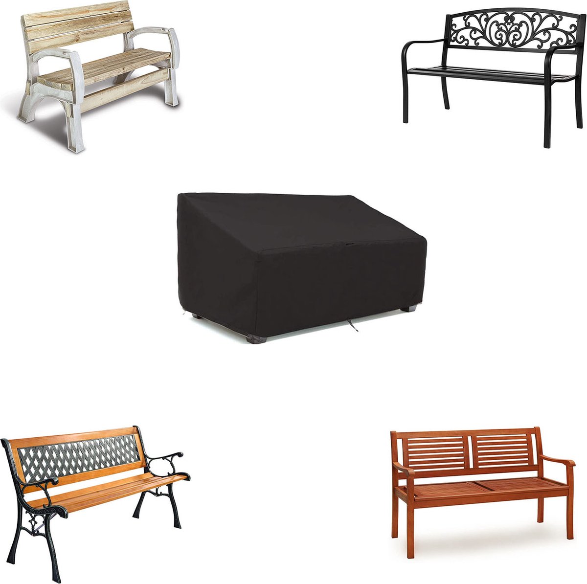 Garden Bench Cover - Garden Furniture Cover - Waterproof - 210D Oxford Cloth - Black - 224*83*84cm — image 4