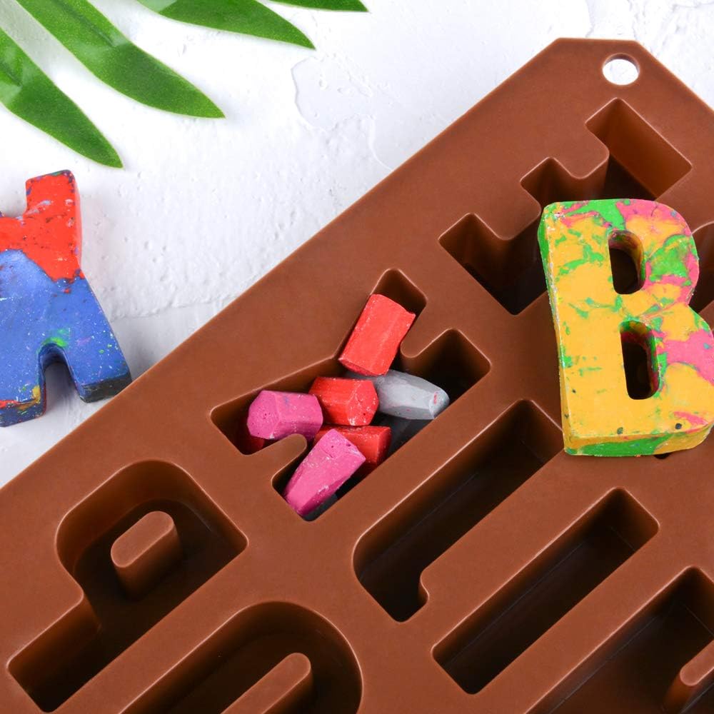 26 Cavities Large Letter Molds Silicone Alphabet Mold for Crayon, Resin, Chocolate, Candy, Wax, Cake Baking Decor (1) โ image 4