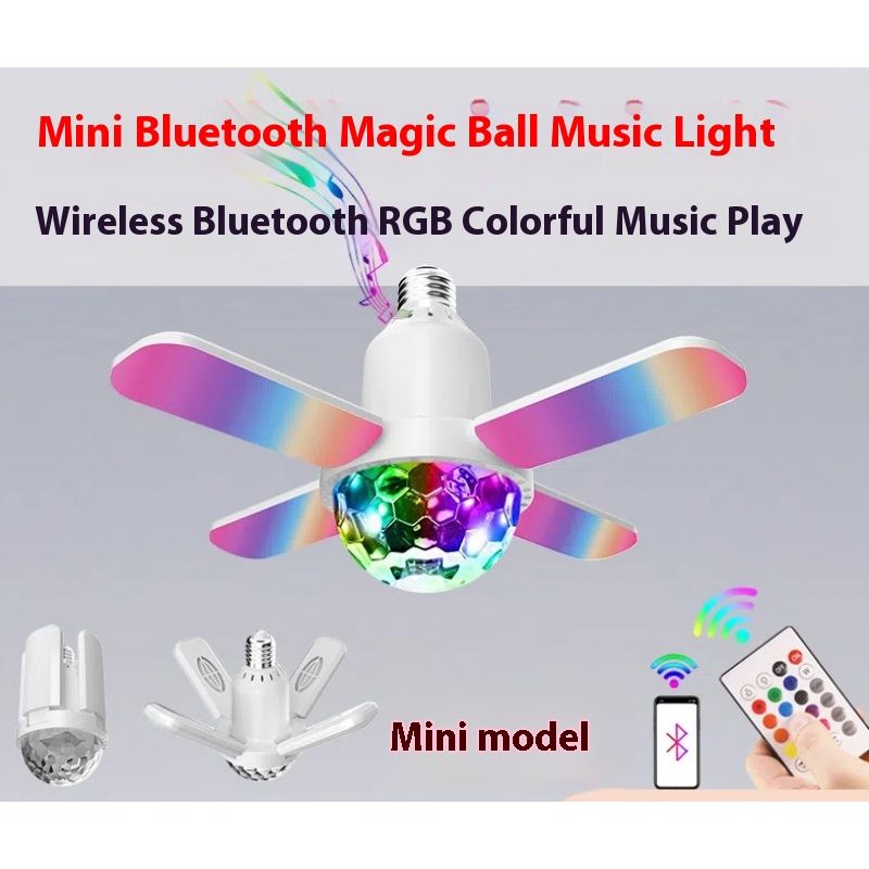 White Mini Bluetooth Magic Ball Music Light, Lights for Parties Indoor Color Changing Light Bulb 24W Activated for Festival — image 2