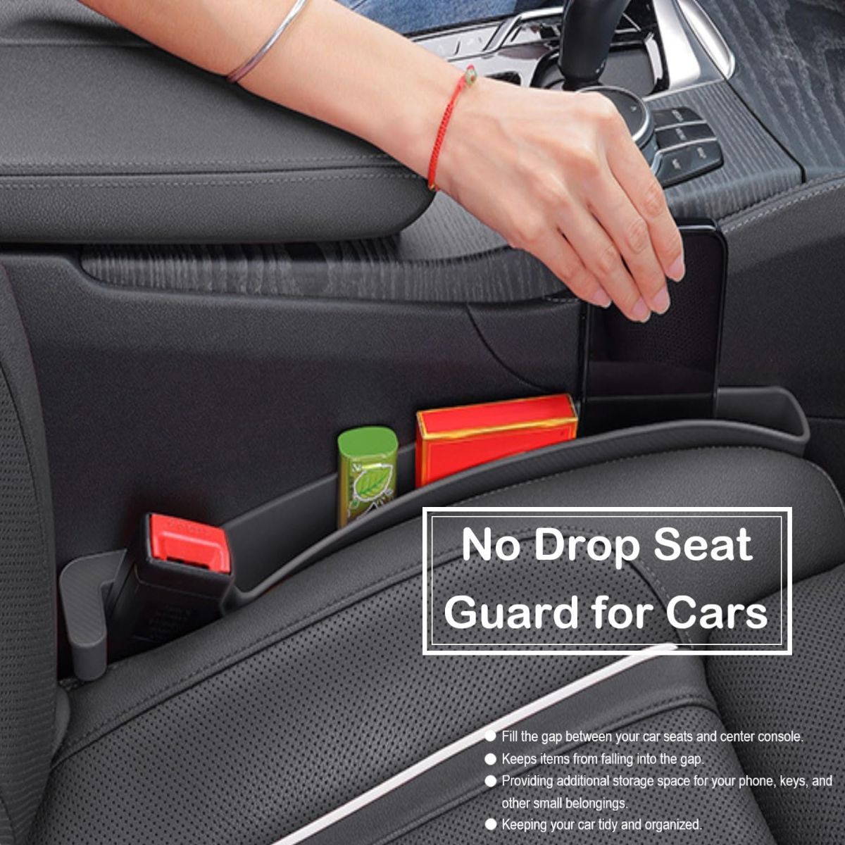 Car Seat Gap Filler, Carseat Side Gap Organizer with Phone Holder & Storage Slot, Auto Interior Accessories, Universal Car Catcher Plug Strip Fit Car SUV — image 5
