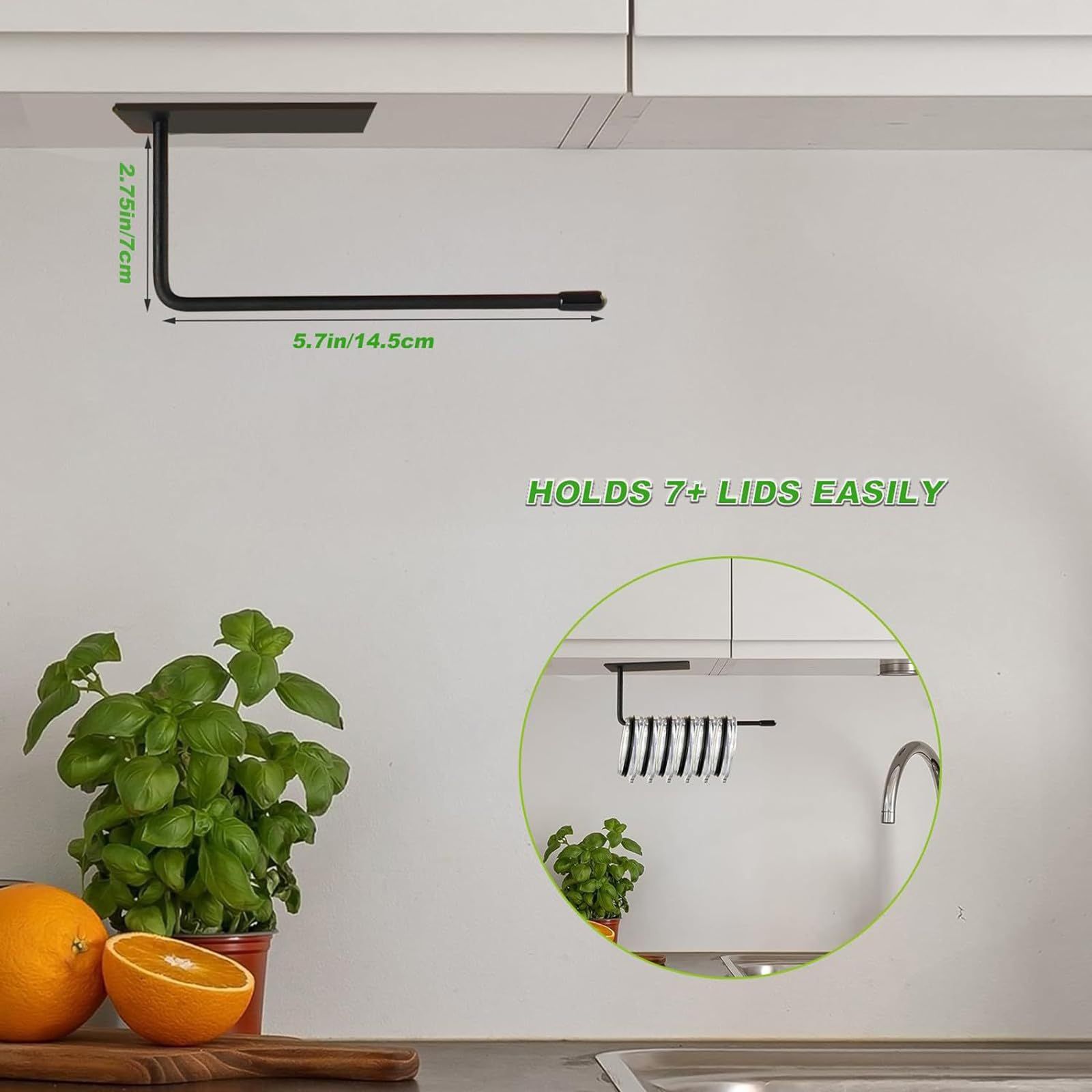 Horizontal Tumbler Lid Organizer Stainless Steel Tumbler Lid Holder Under Cabinet Wall Mounted Cup Lid Organizer Self Tumbler โ image 2