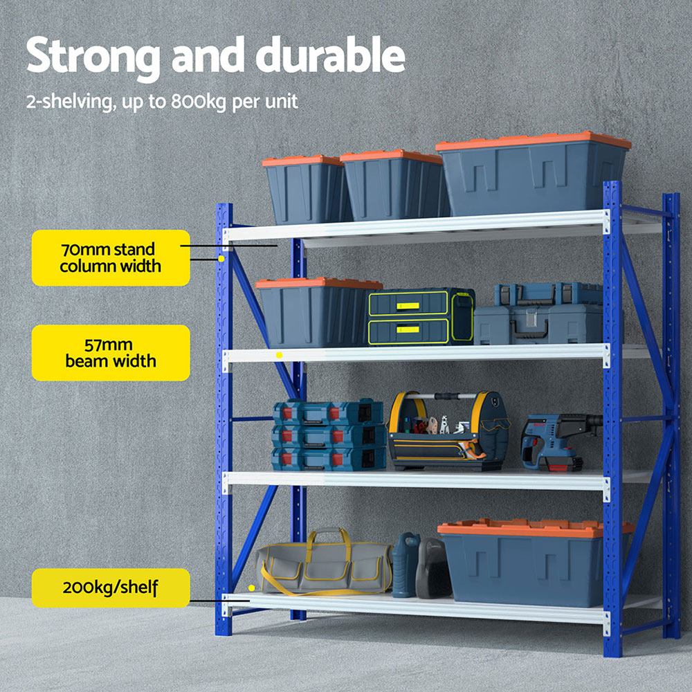 Giantz 4Mx2M Garage Shelving Warehouse Rack Blue — image 4