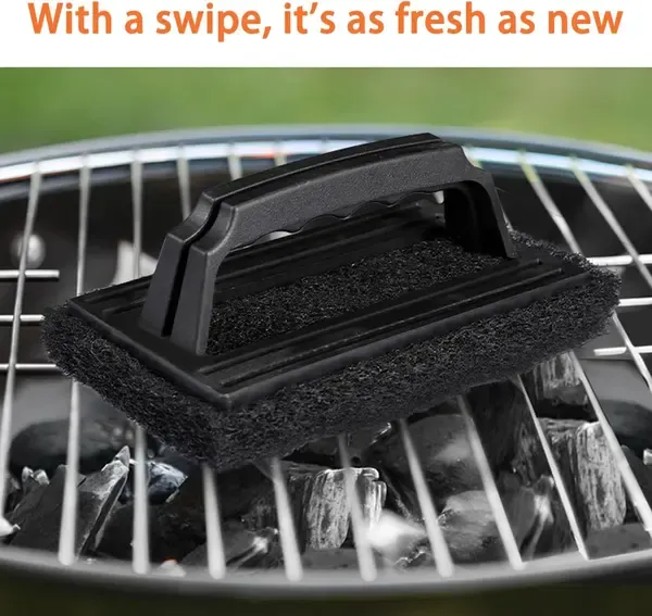 3 Pack Grill Cleaning Brush Set, Deep Cleaning PP Bristle Scrubber With Handle for Gas, Charcoal and Electric Grills, Black — image 4