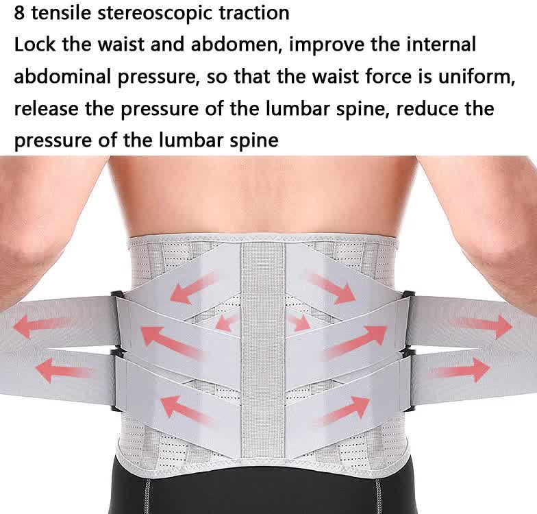 Size S Black Breathable Waist Support Belt โ Adjustable Back Brace for Men and Women, Squats & Back Pain Relief โ image 3