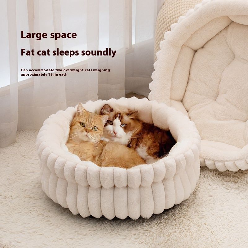 Pet Bed Cat Bed Dog Bed All-Season Bed Ultra-Soft Plush Large Pet Bed Round Pet - Gray - Size 40-15-15 — image 4