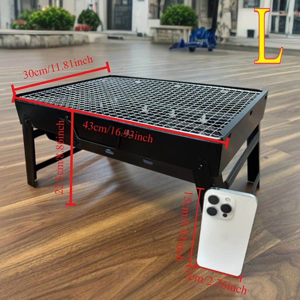 Weekend Essential Portable Foldable BBQ Grill Home & Camping Heavy Duty Steel No Assembly Required(Grand Kurogane.) — image 2
