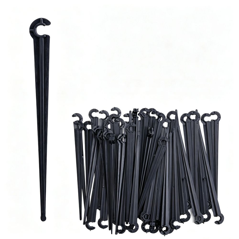 50 Pcs Drip Irrigation Stakes Universal Drip Tubing Hold Stakes, Plastic Garden Water Pipe Support Drip System Parts