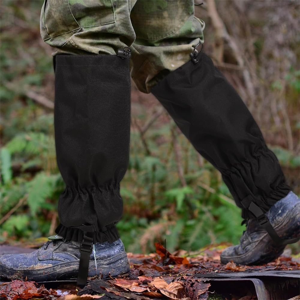 Waterproof Gaiters for Outdoor & Hiking - Protect Legs from Snow Mud & Branches - 600D Ripstop Fabric Adjustable Pair — image 5