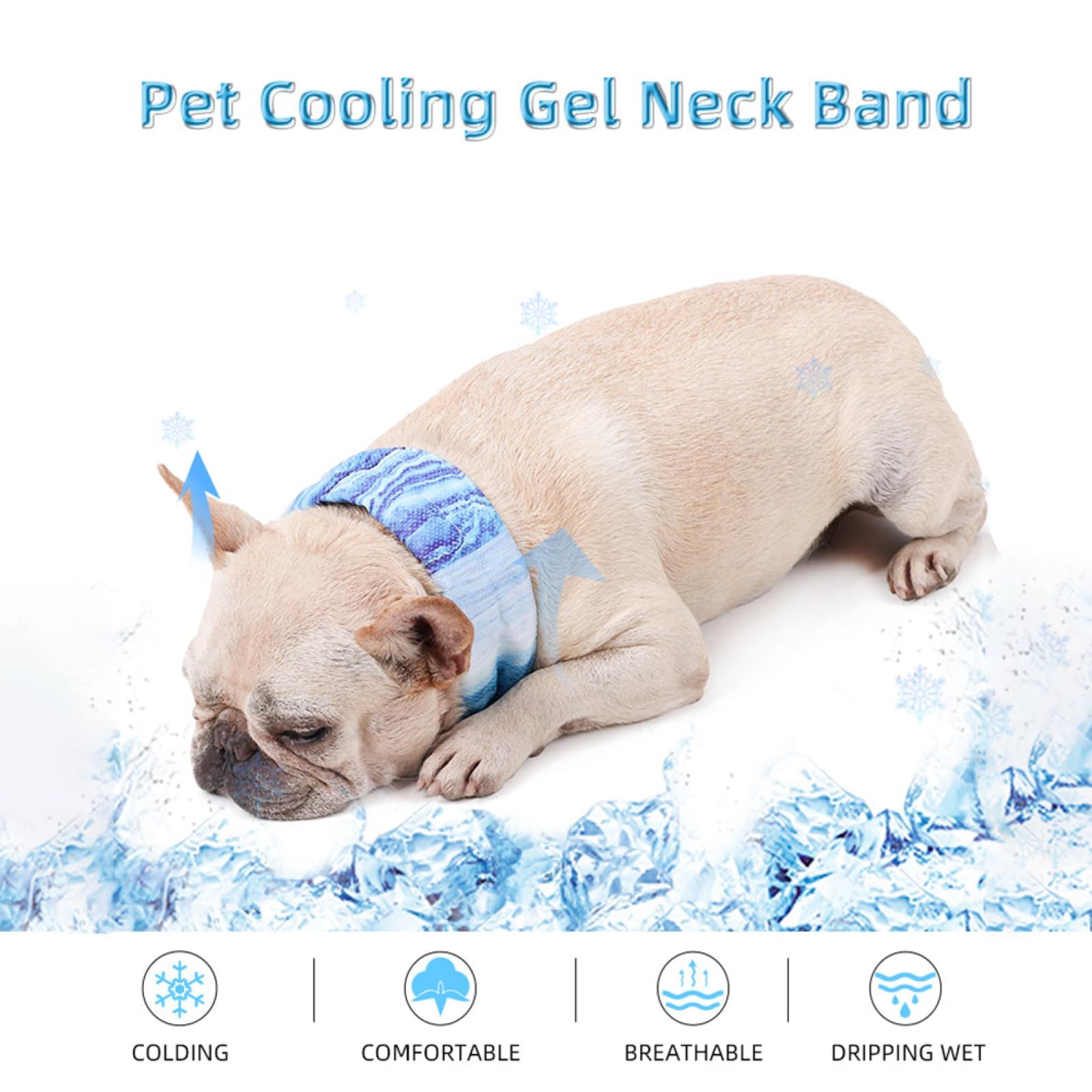 Dog Grooming Comb 2Pcs Pet Cooling Bib Dog Towel Ice Scarf Chill Dog Collar for Summer Cool Comfortable Fabric Dog Scraf S โ image 4