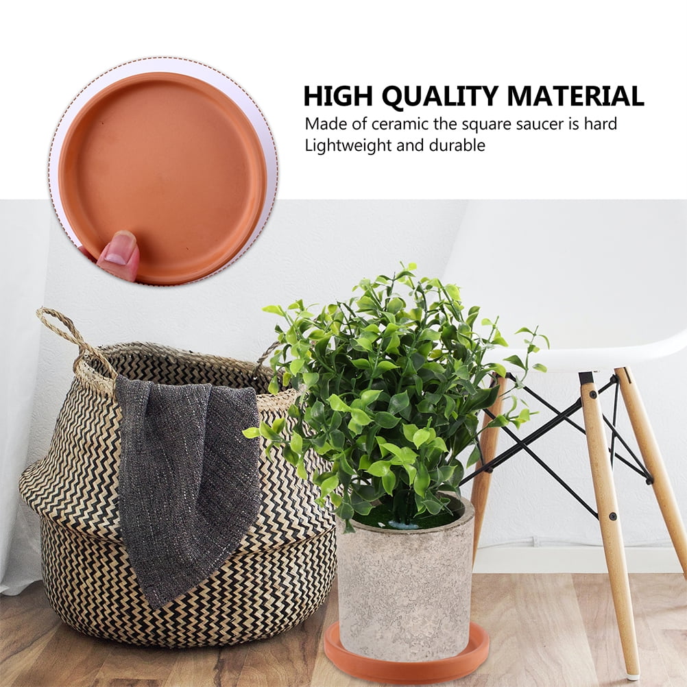 Chocolate Red Clay Flower Pot Tray for Indoor Outdoor Use 5Pcs โ image 5
