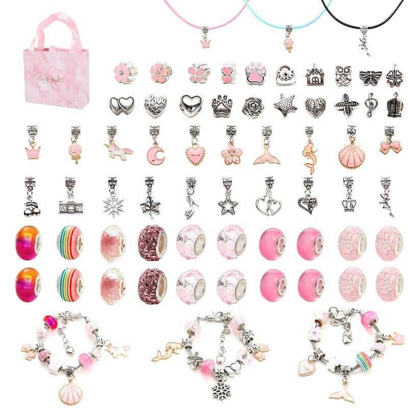 120-Piece Colorful Craft Set (Includes Beads, Charms, and Storage Case) - Unicorn DIY Bracelet Kit – Creative Jewelry Making Gift for Girls Ages 3+ — image 2