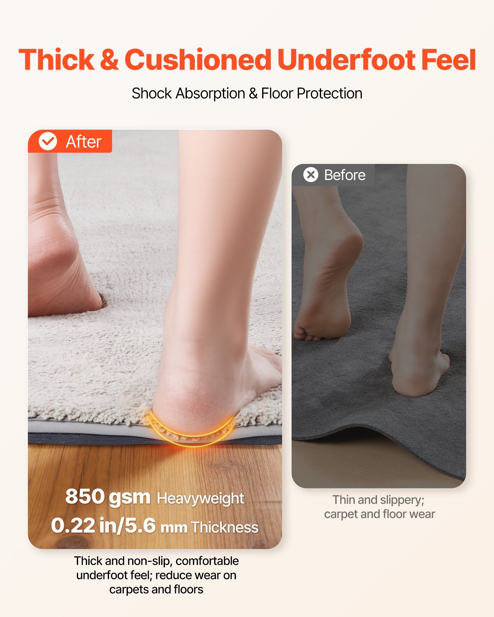Rug Pad 2.44 × 1.52 m, Non-slip Carpet Area Pad, Finishes, Keeps Carpets in Place — image 3